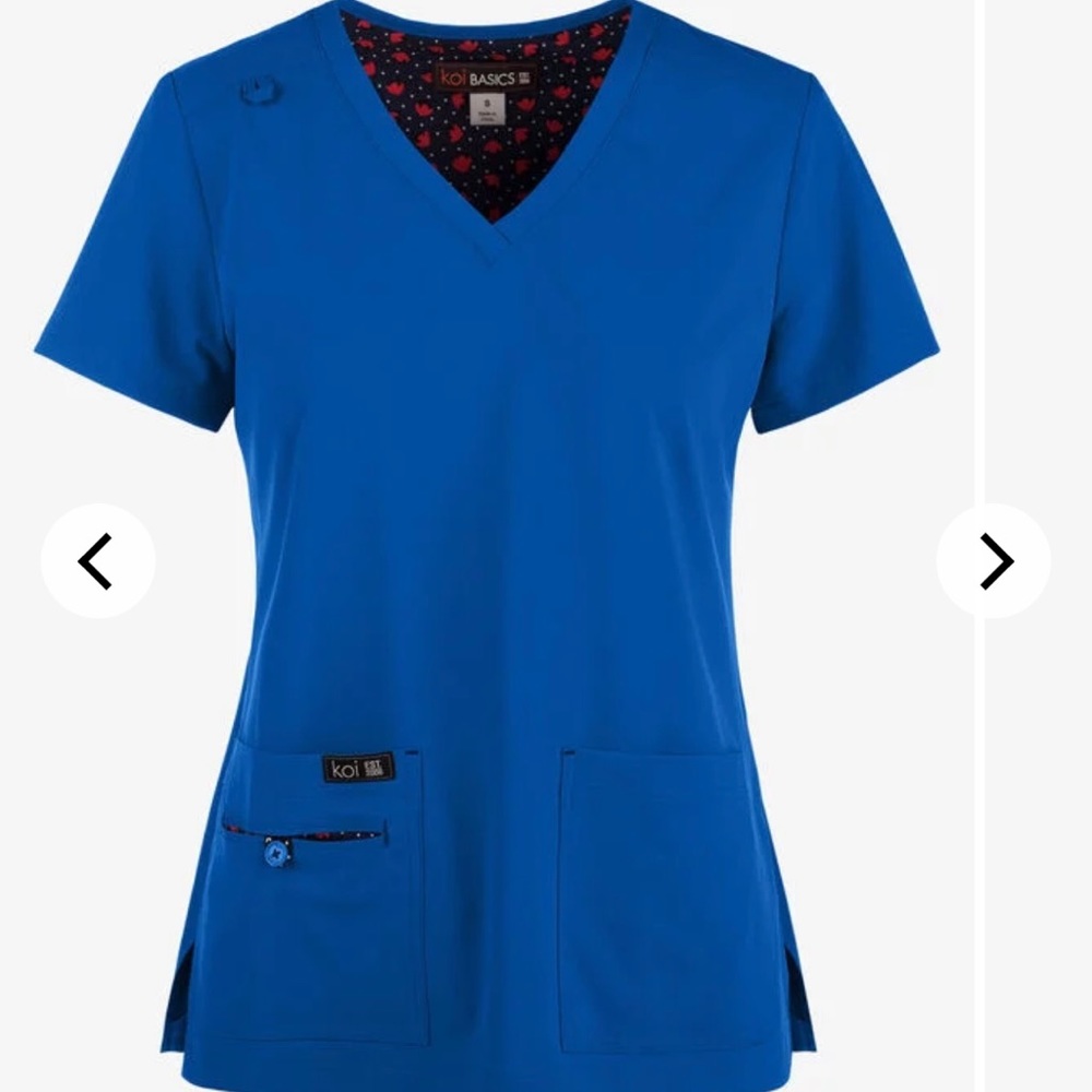 3 Koi women’s scrub tops, Royal Blue, size L, style Becca 3 tops for $35